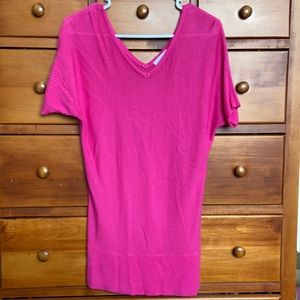 Pink short sleeve sweater
